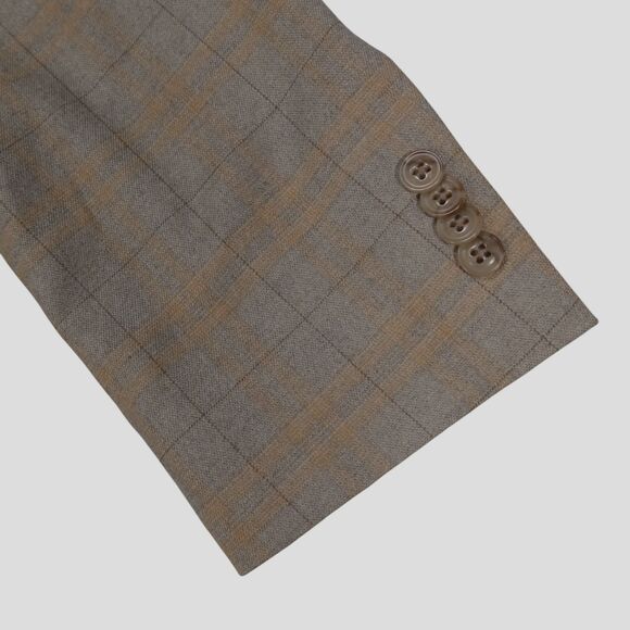 TOMMY HILFIGER Mens Sport Coat Blazer Mens 48R Beige Plaid - Picture 14 of 14